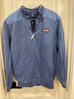 Vineyard Vines Light Blue Quarter-Zip Fleece Pullover